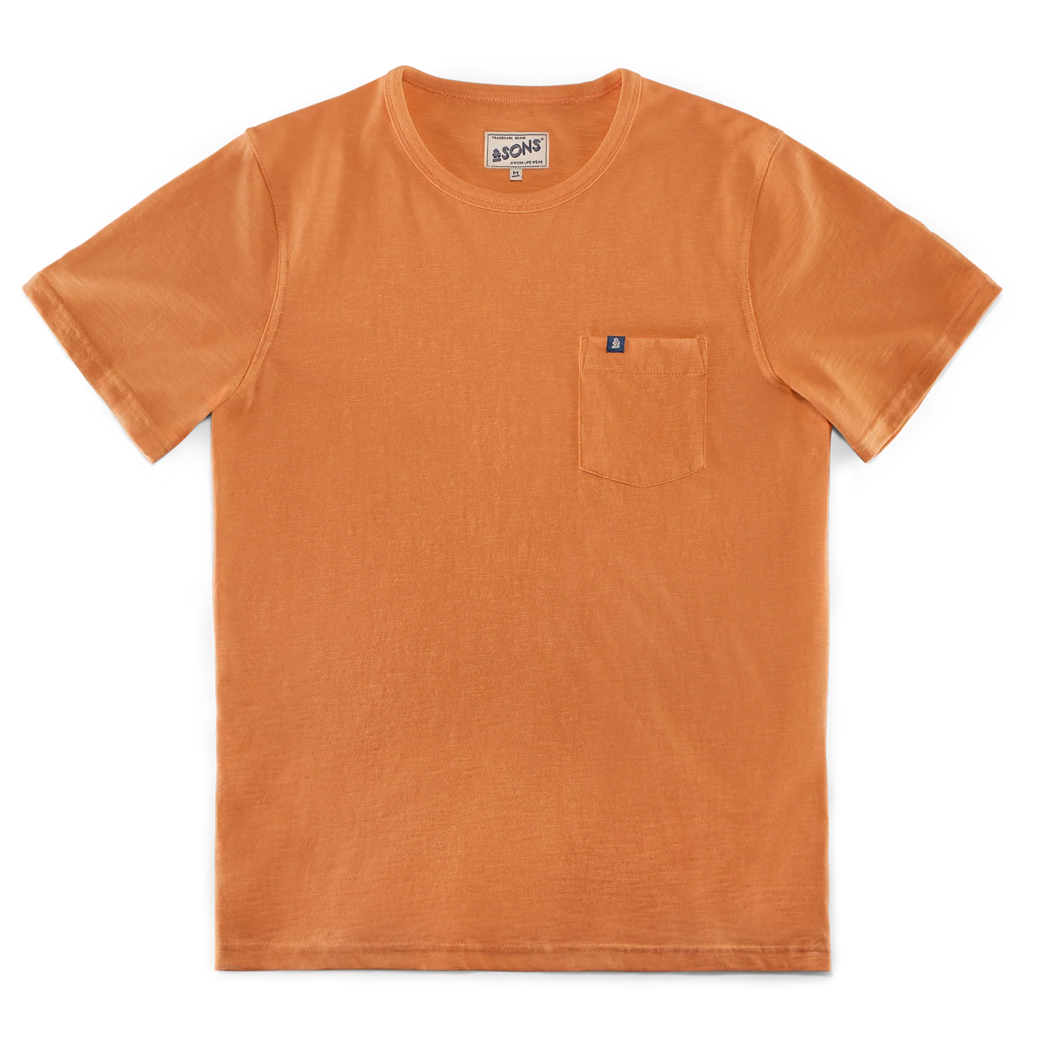 Slub Pocket T-shirt Fade Orange - Image 5
