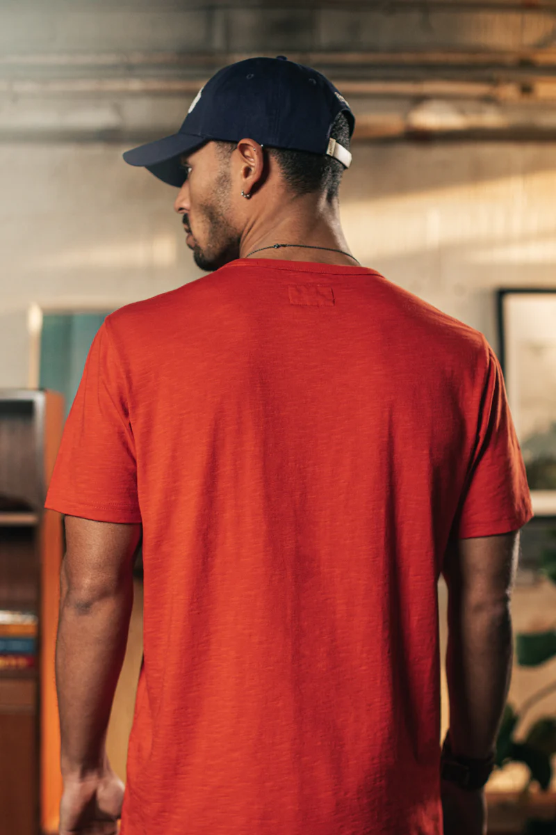 Slub Pocket T-shirt Red - Image 2