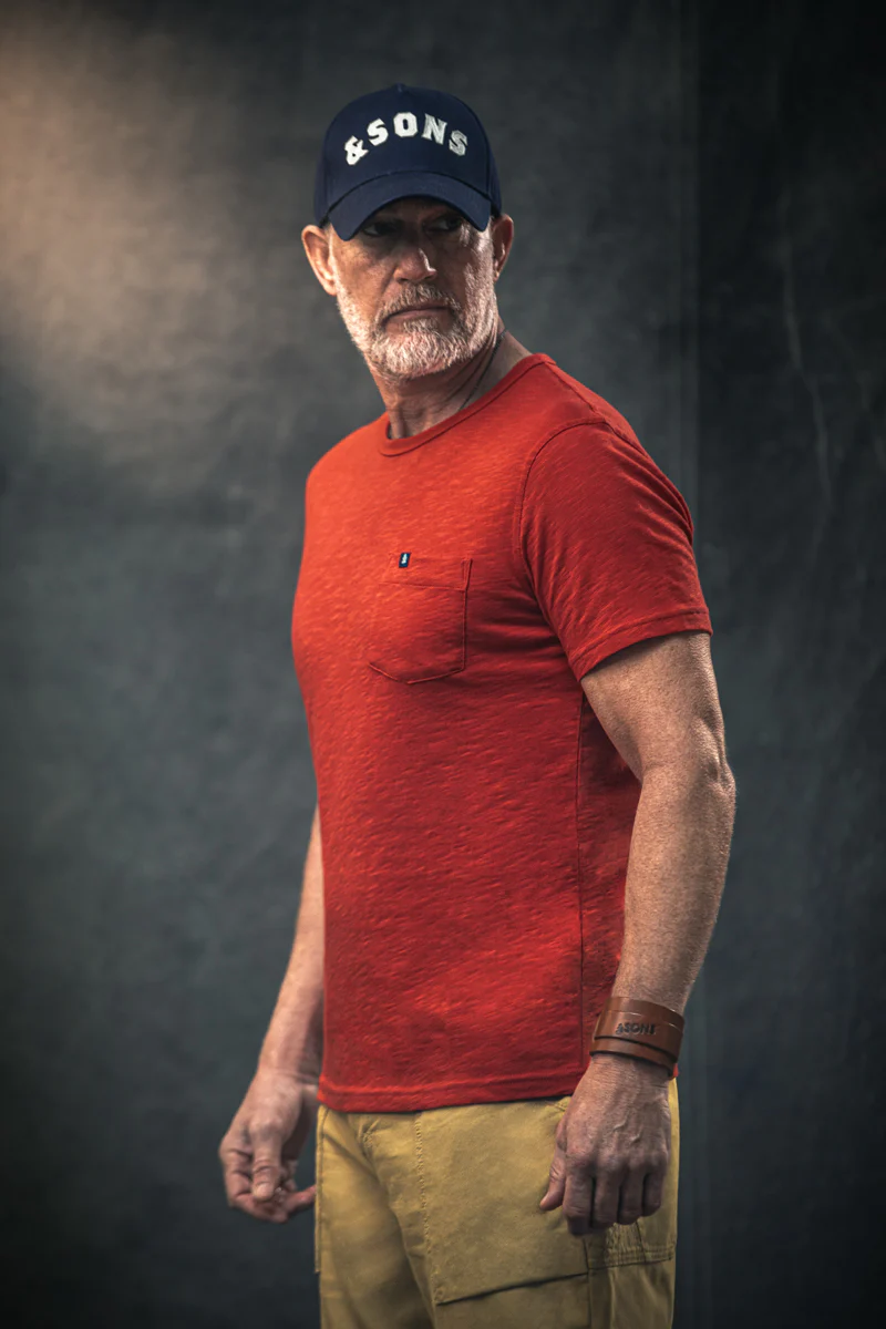 Slub Pocket T-shirt Red - Image 3