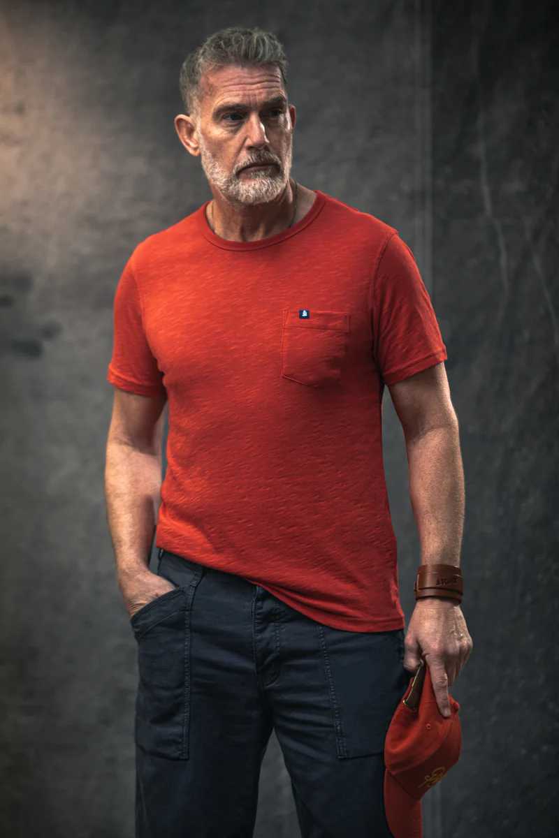 Slub Pocket T-shirt Red - Image 5