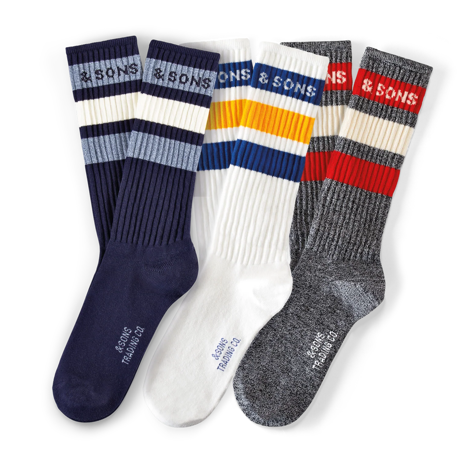 Socks 3 Pack – White/Grey/Navy - Image 4