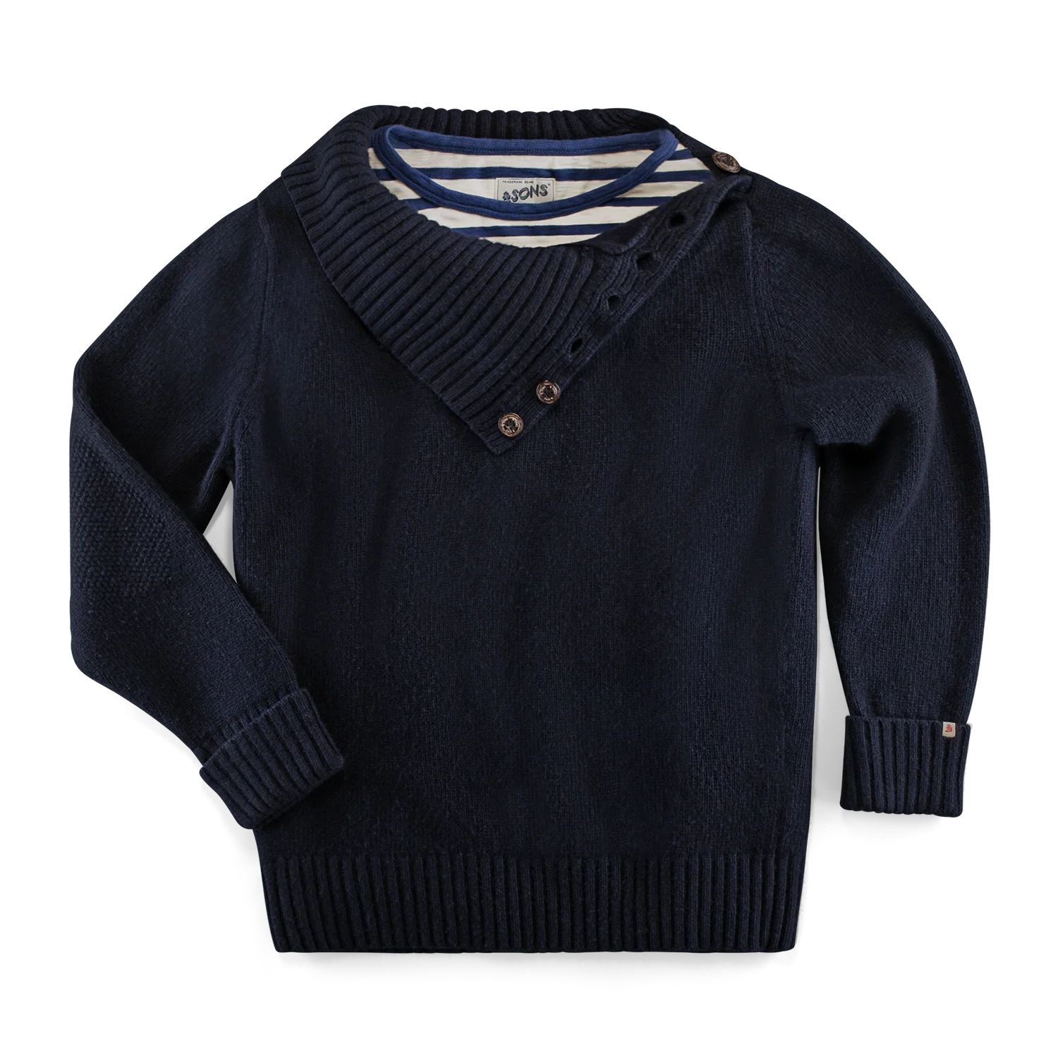 &SONS Ahab Submariner Rollneck Jumper Navy - Image 13