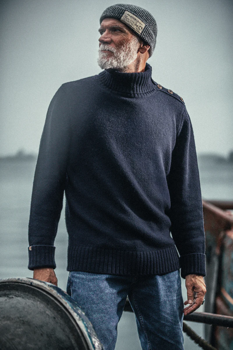 &SONS Ahab Submariner Rollneck Jumper Navy - Image 3