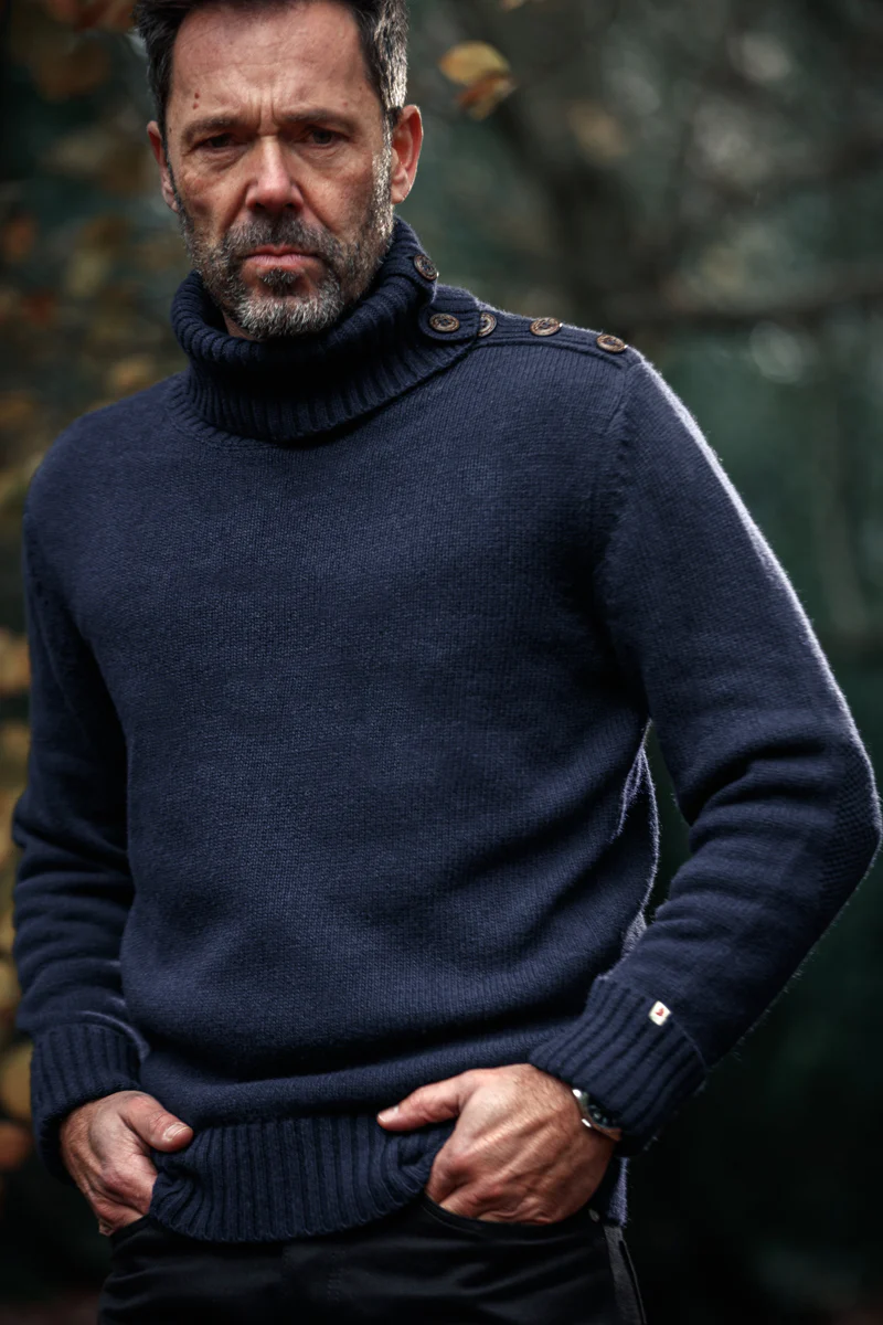 &SONS Ahab Submariner Rollneck Jumper Navy - Image 5