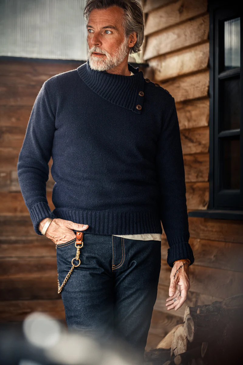 &SONS Ahab Submariner Rollneck Jumper Navy - Image 9