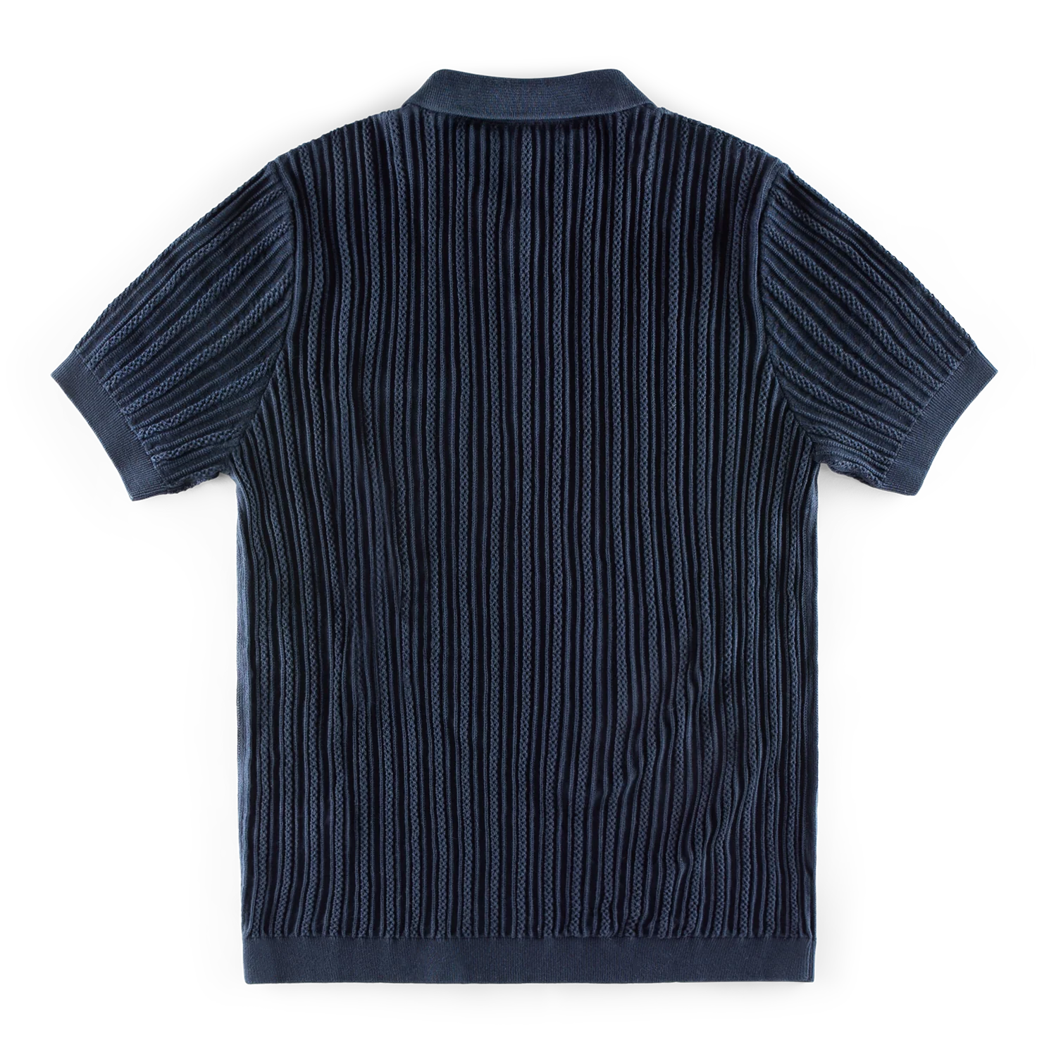 &SONS Arnold Pointelle Polo Navy - Image 8
