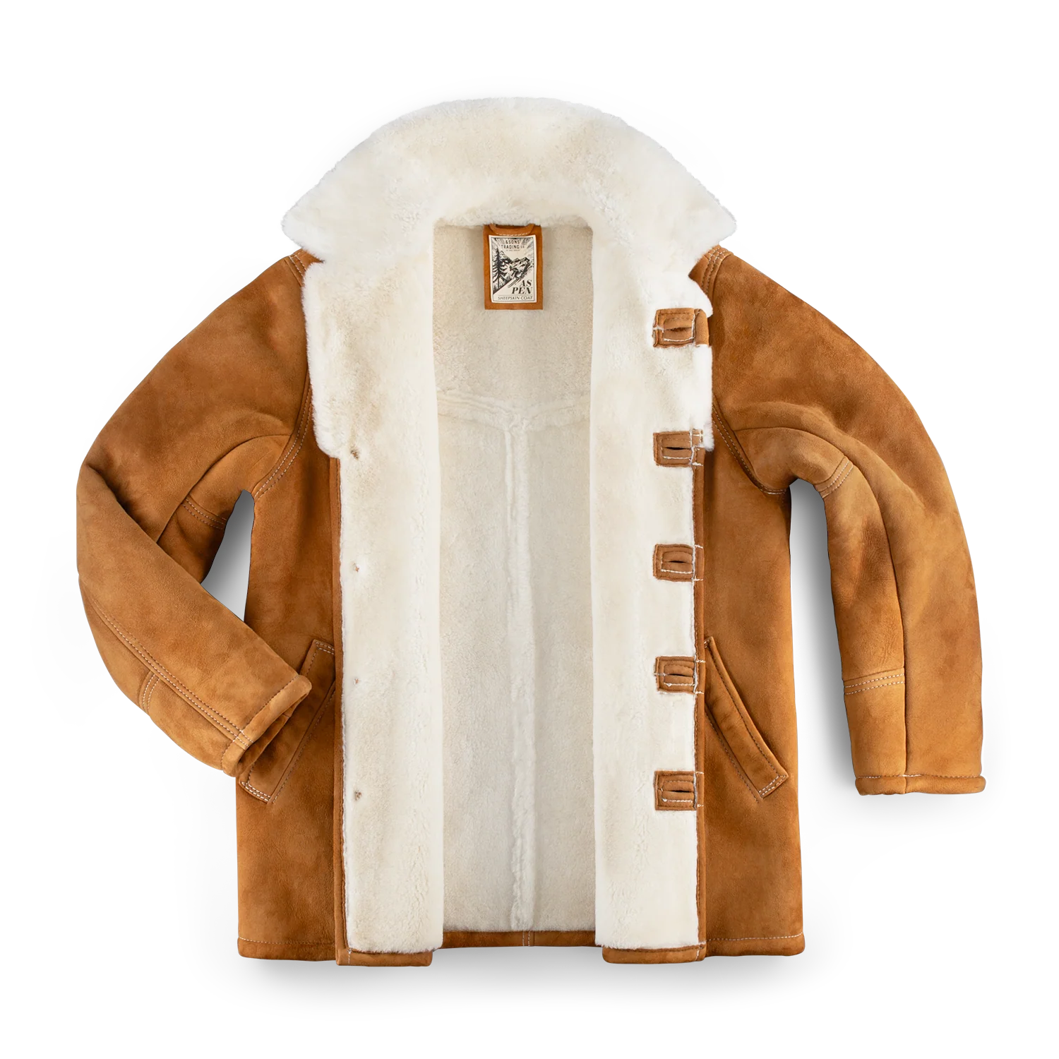 &SONS Aspen Shearling Coat Tan - Image 13
