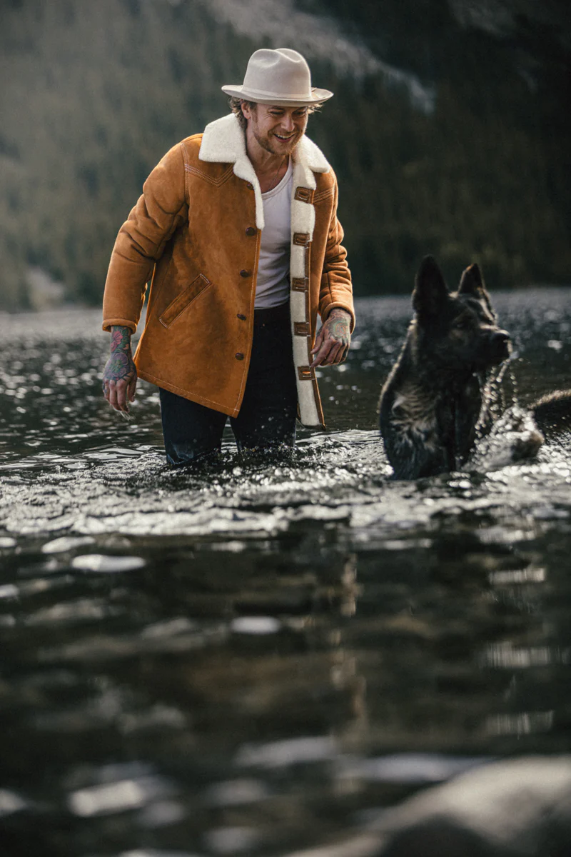 &SONS Aspen Shearling Coat Tan - Image 9