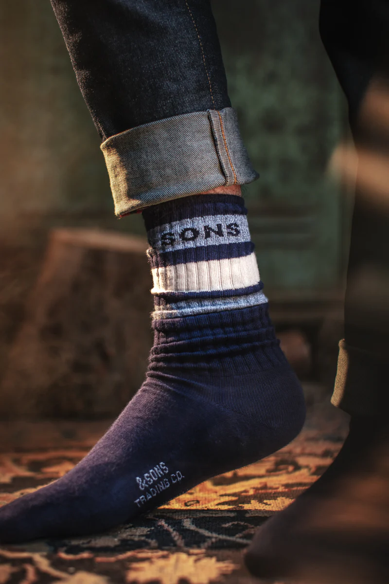 &SONS Baseline Socks Navy - Image 3