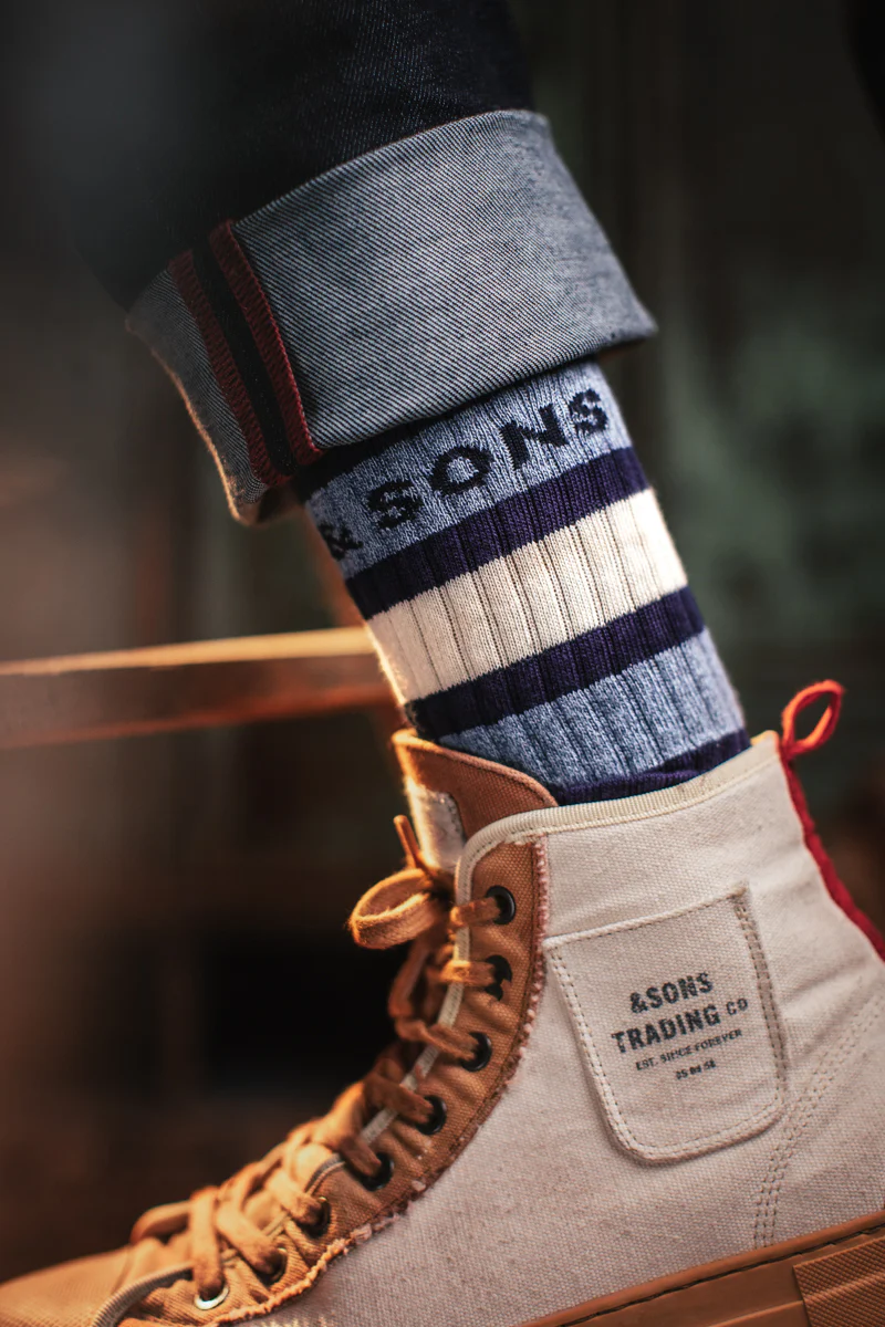 &SONS Baseline Socks Navy - Image 7