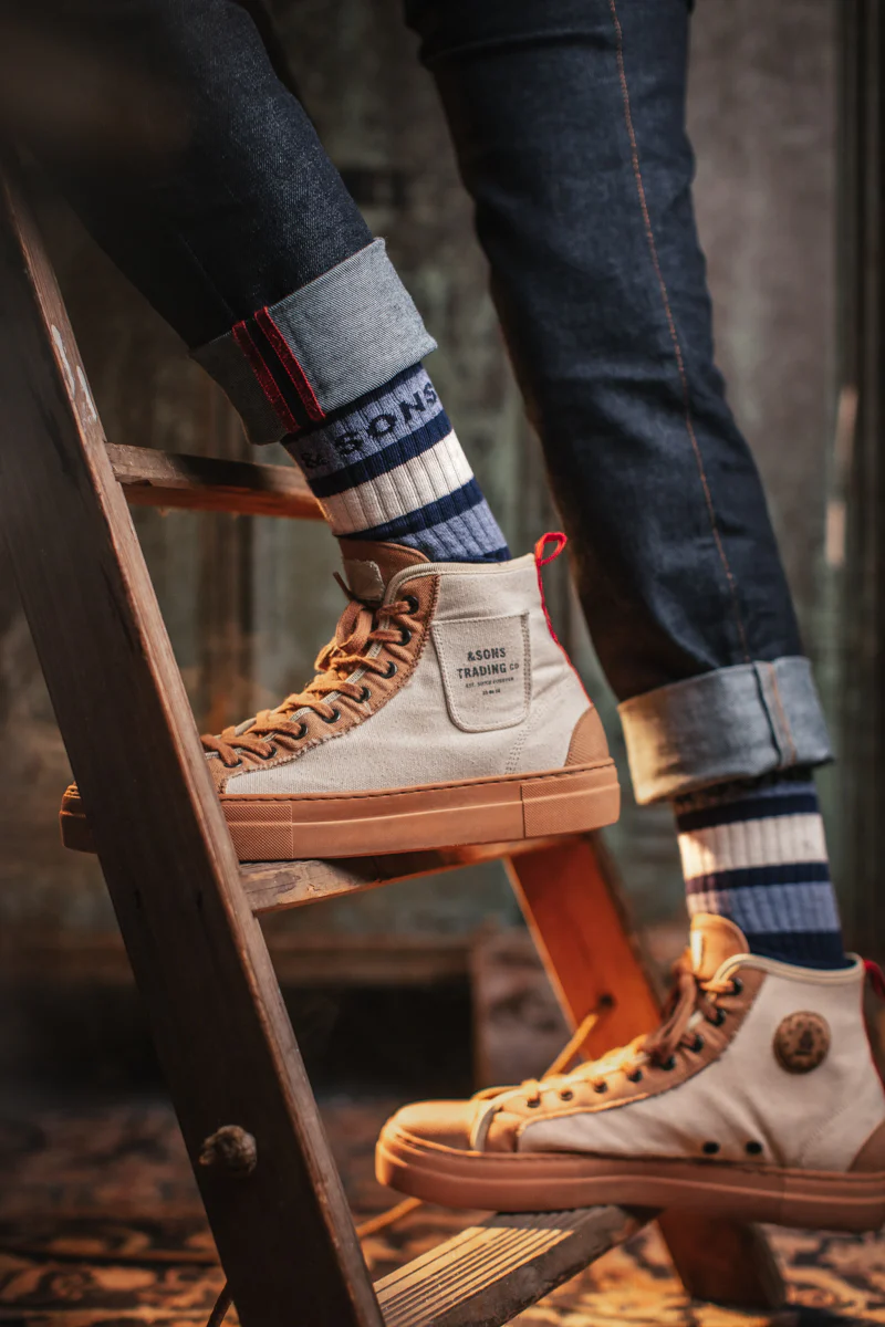 &SONS Baseline Socks Navy - Image 9