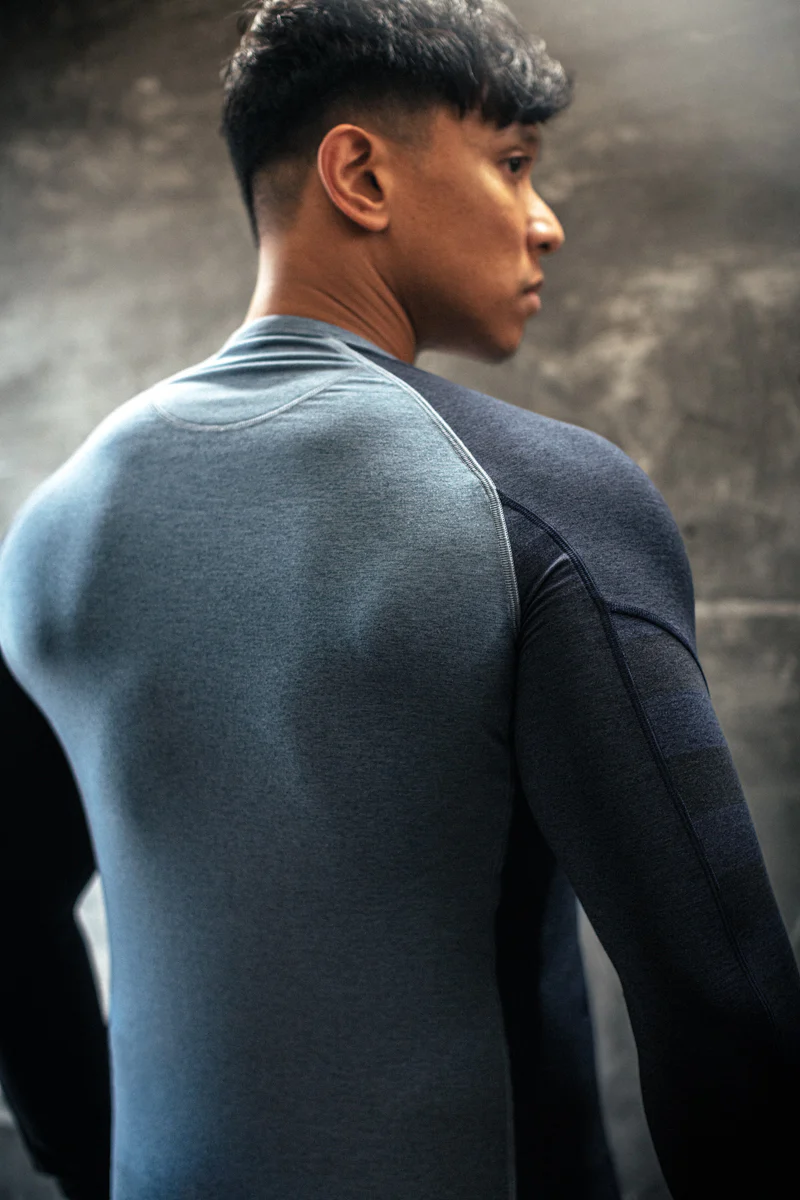 &SONS Basic Training Long Sleeve Tee Navy Marl - Image 5