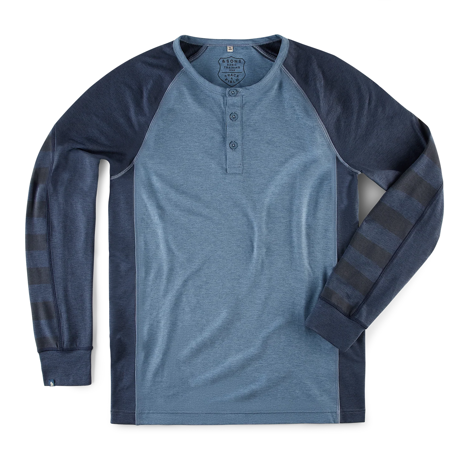 &SONS Basic Training Long Sleeve Tee Navy Marl - Image 9