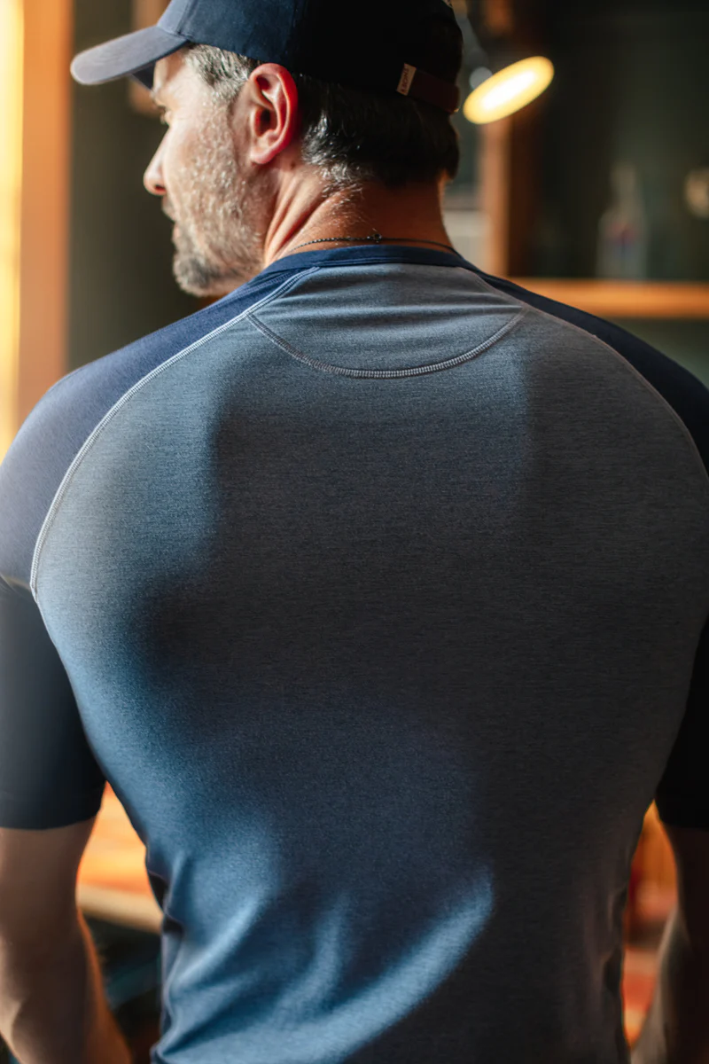 &SONS Basic Training Short Sleeve Tee Navy Marl - Image 4