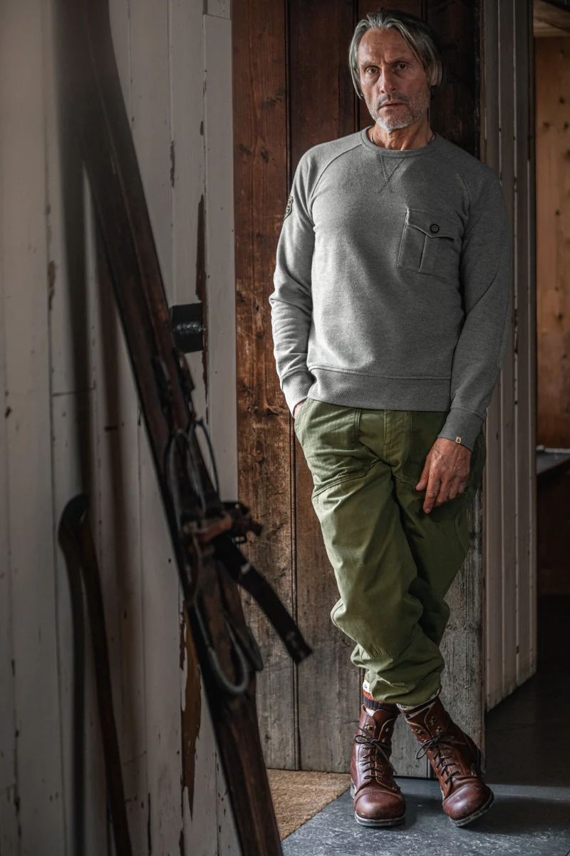 &SONS Baton Raglan Sweatshirt Grey Marl - Image 5
