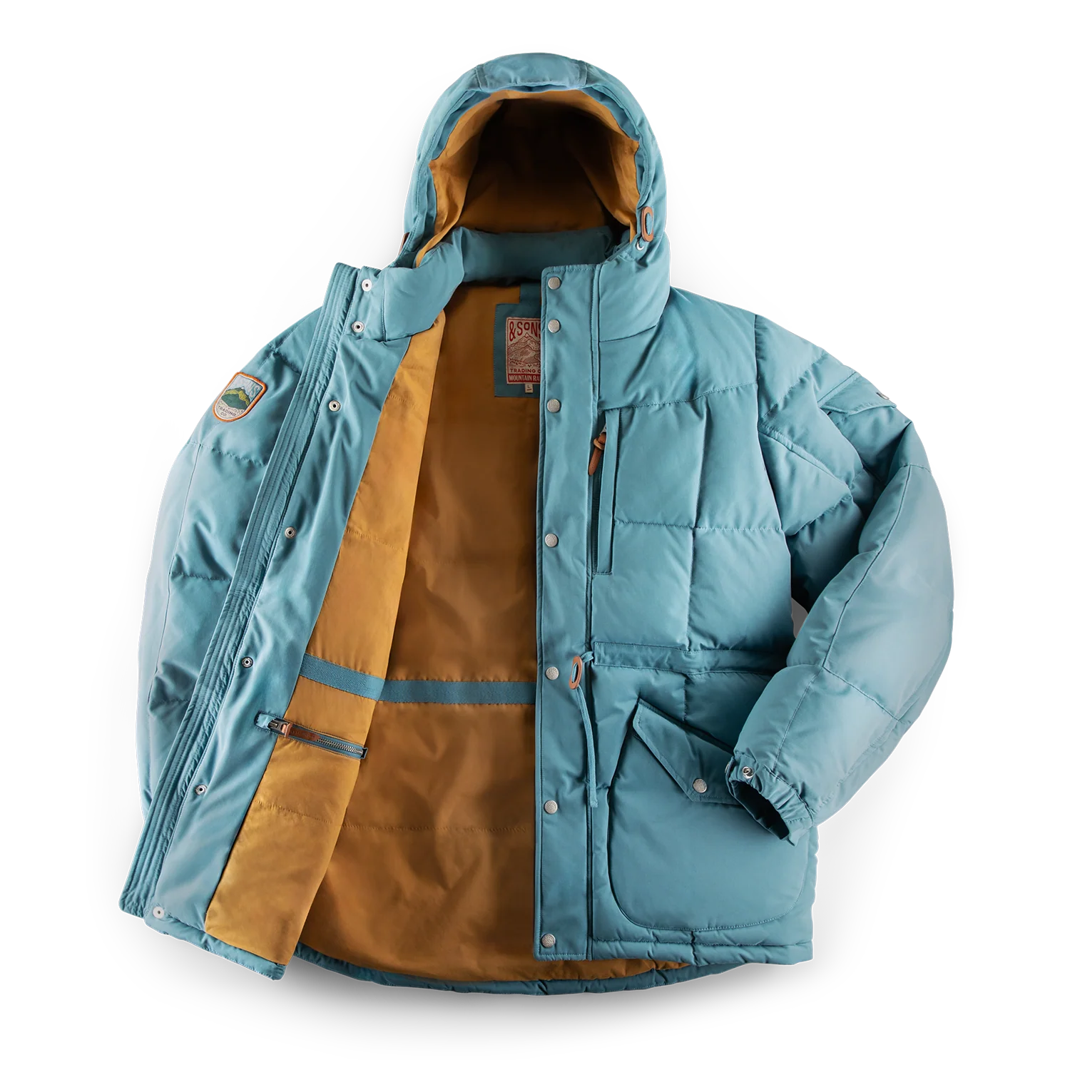 &SONS Bonnington Puffer Jacket Blue - Image 16