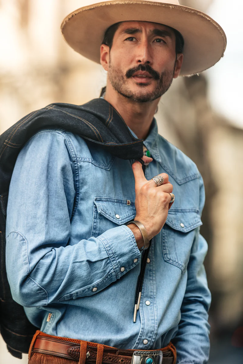 &SONS Boone Washed Denim Blue Shirt - Image 6