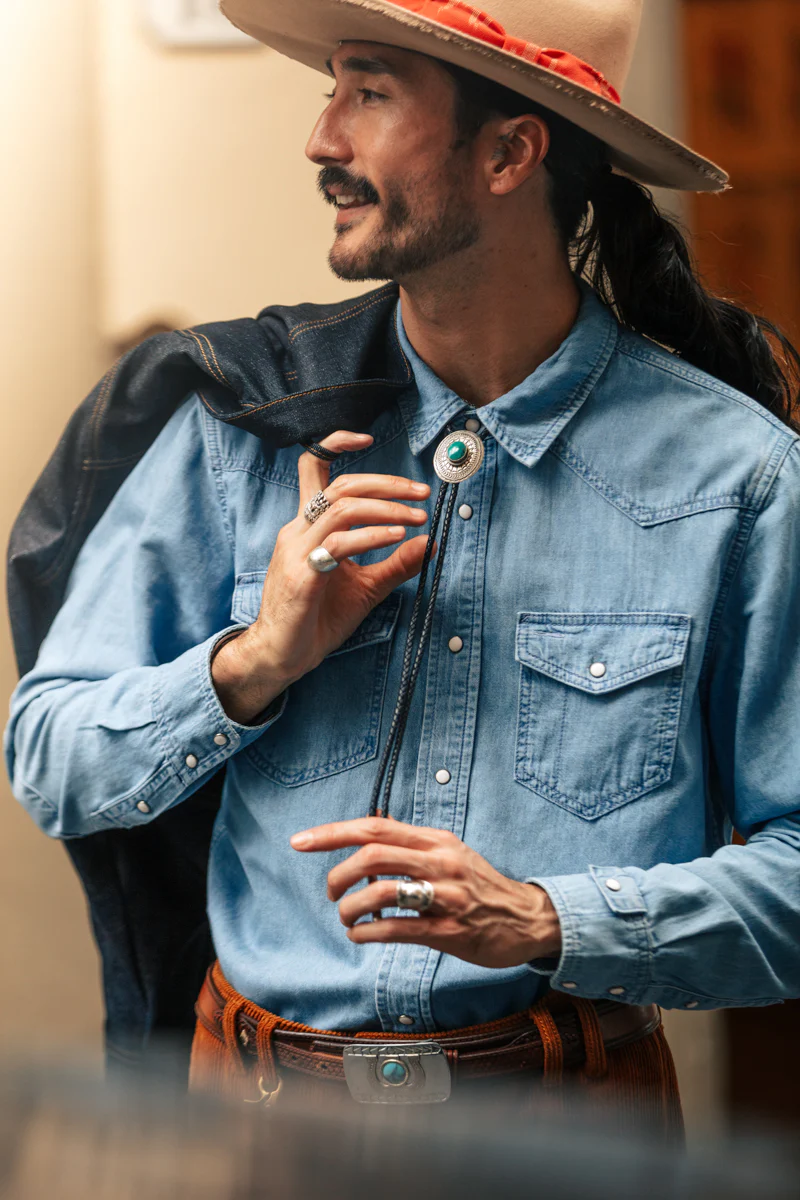 &SONS Boone Washed Denim Blue Shirt - Image 8