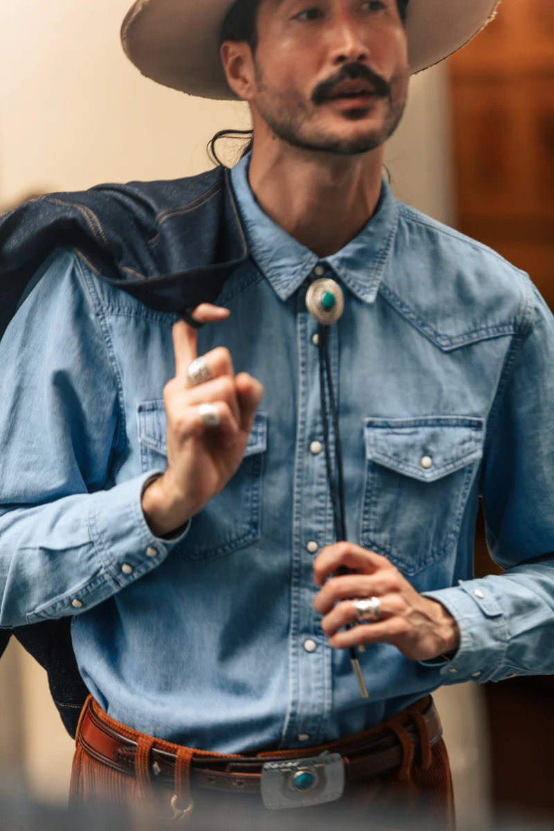 &SONS Boone Washed Denim Blue Shirt - Image 9