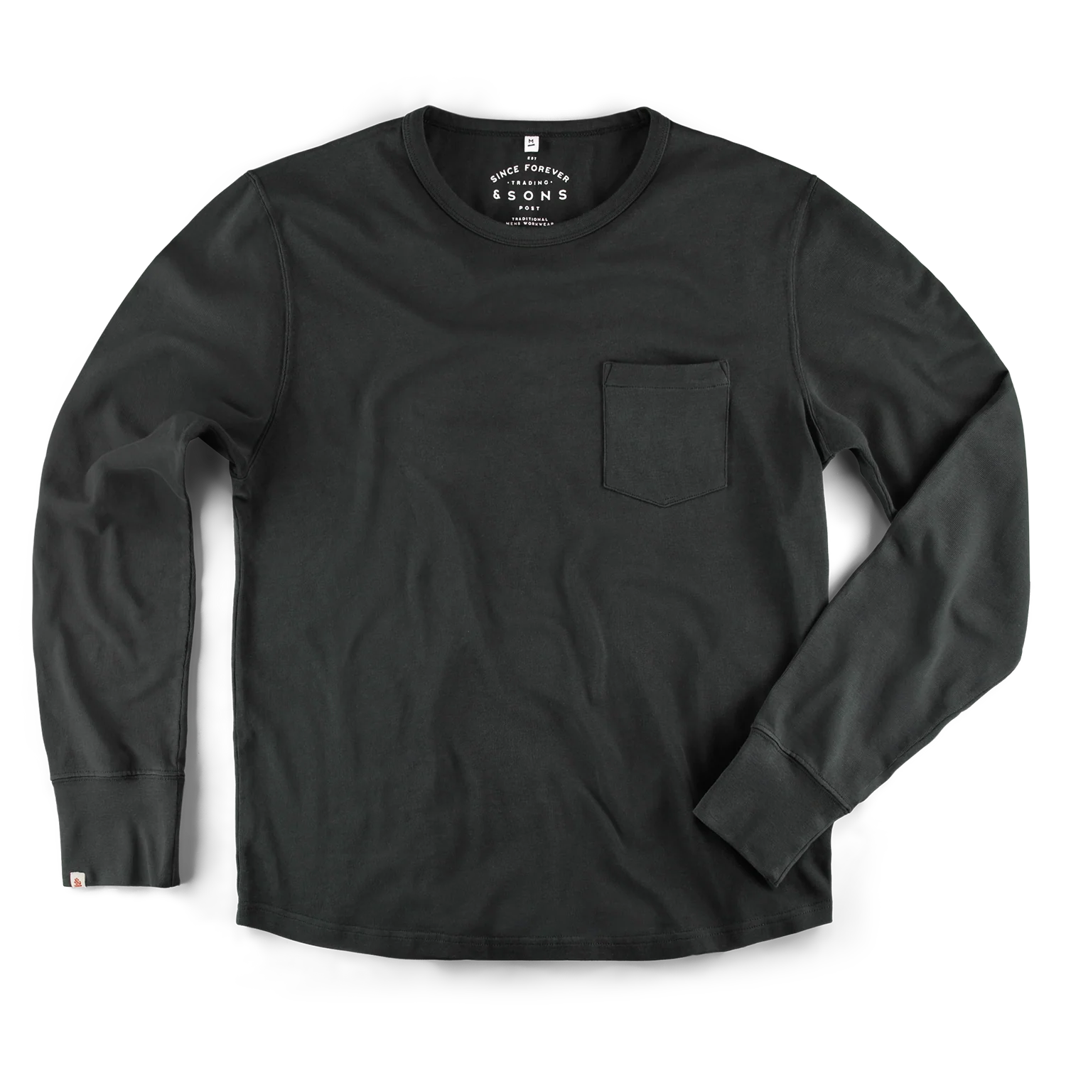 &SONS Boxer Pocket Long Sleeve T-Shirt Pirate Black - Image 6