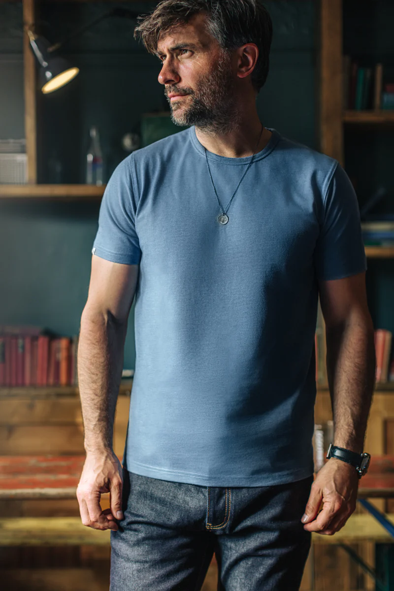 &SONS Boxer T-Shirt Sky Blue Marl - Image 5