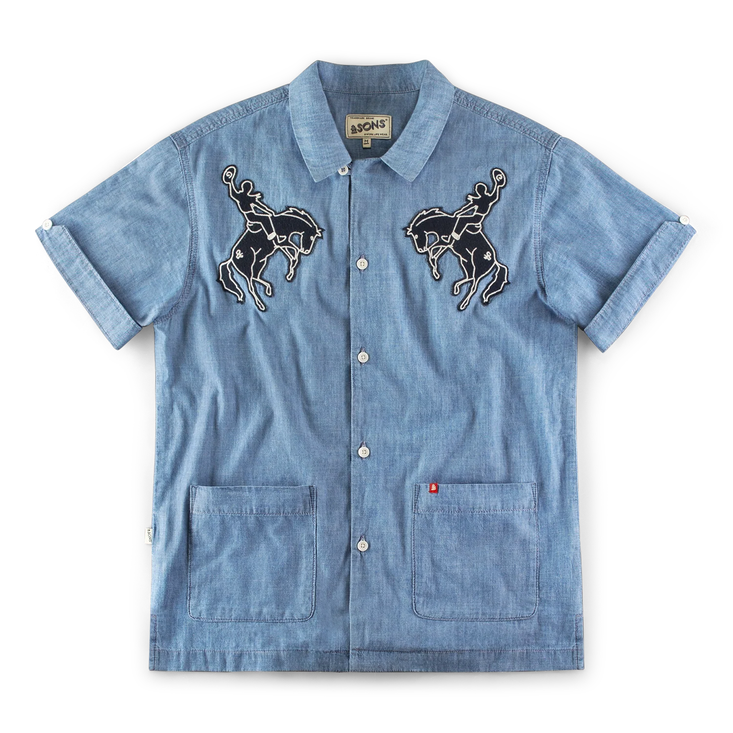 &SONS Bronco Club Shirt Light Denim - Image 10