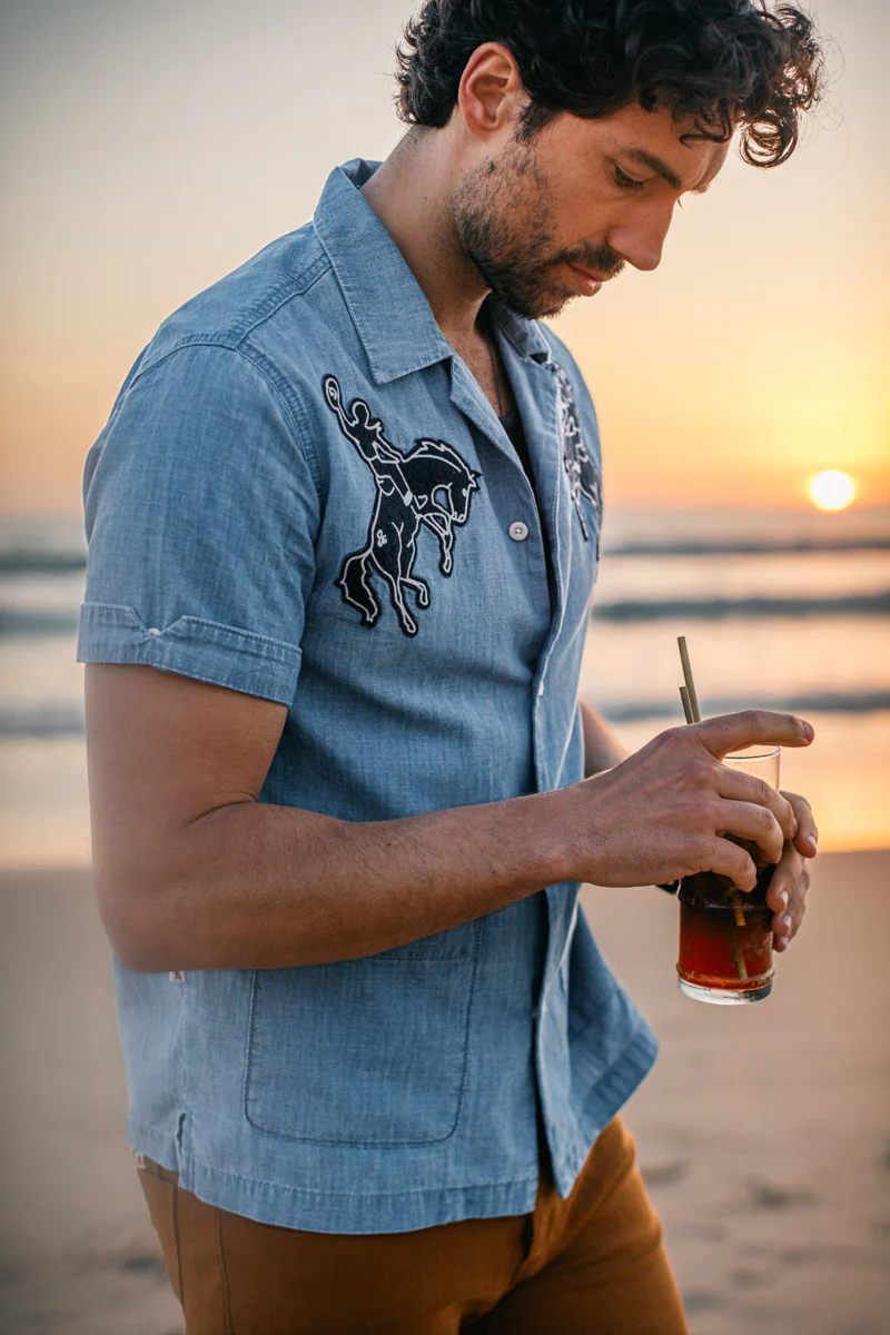 &SONS Bronco Club Shirt Light Denim - Image 5
