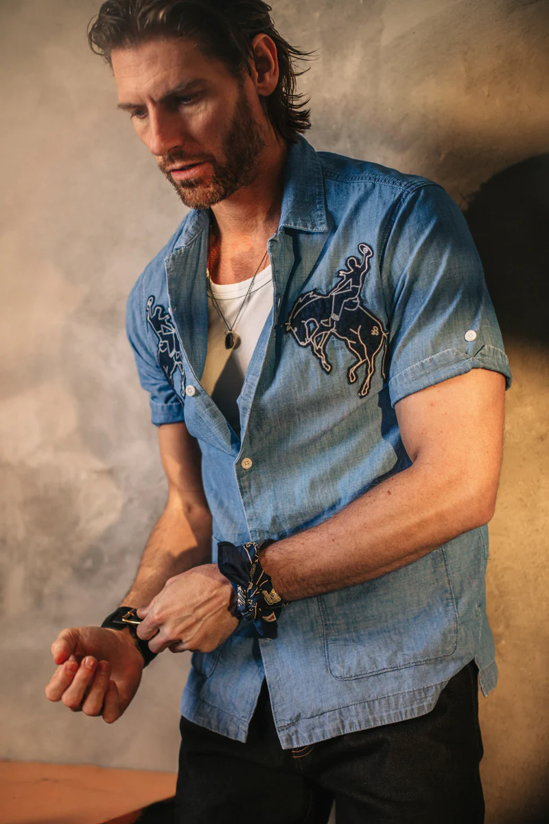 &SONS Bronco Club Shirt Light Denim - Image 6