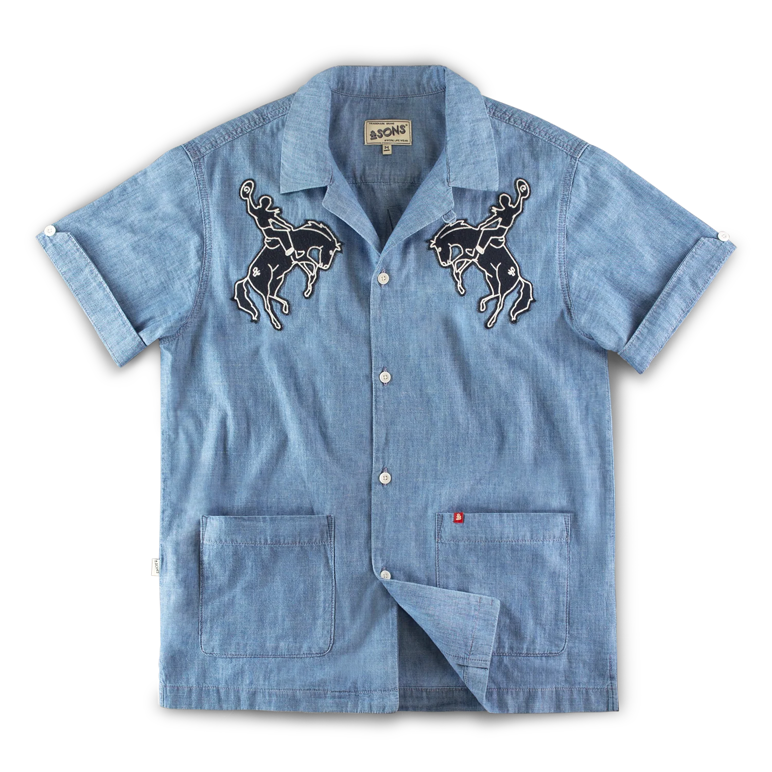 &SONS Bronco Club Shirt Light Denim - Image 8