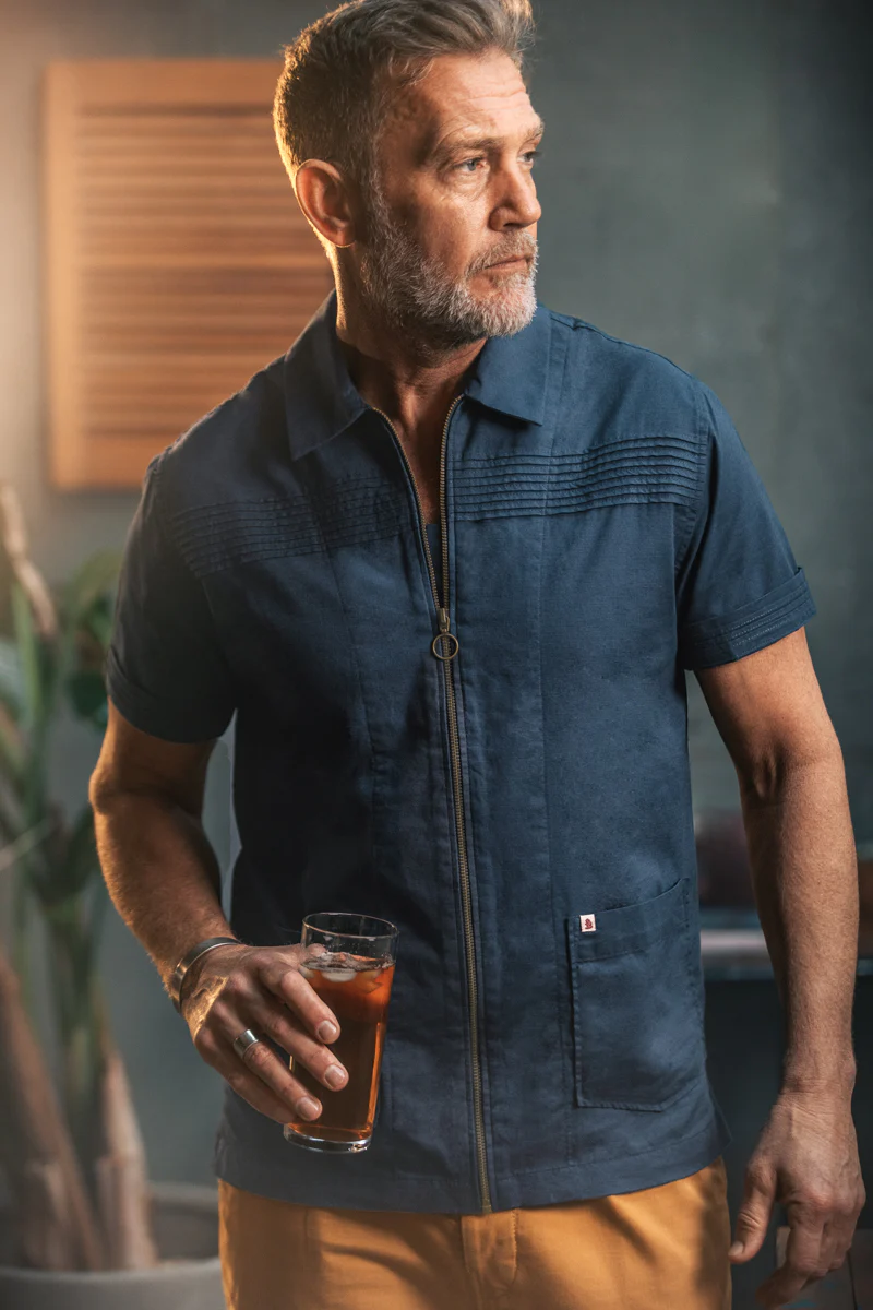 Cabana Shirt Dark Denim Blue - Image 3
