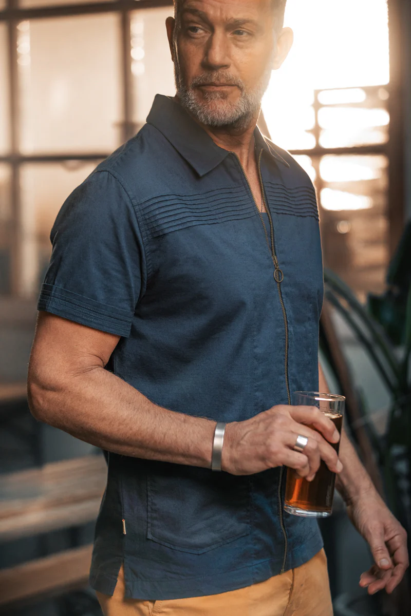 Cabana Shirt Dark Denim Blue - Image 4