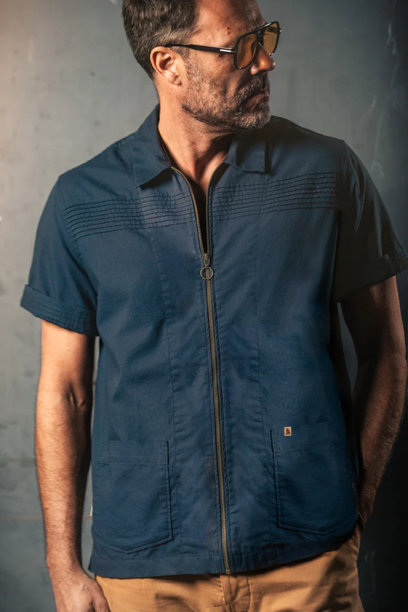 Cabana Shirt Dark Denim Blue - Image 6