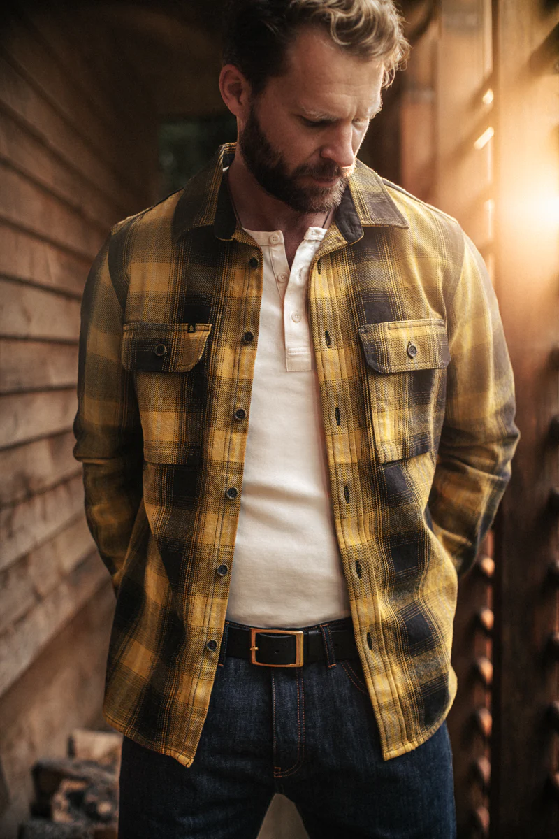 &SONS Carder Shirt Ochre Check - Image 3