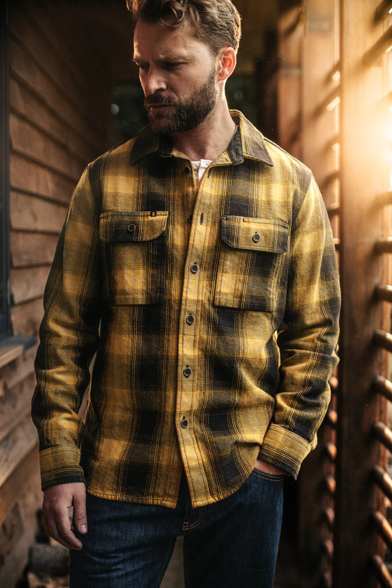 &SONS Carder Shirt Ochre Check - Image 5