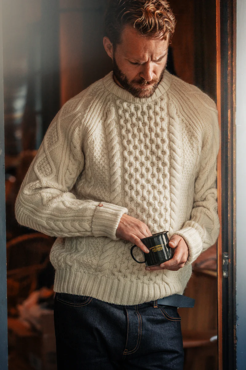 &SONS Clyde Knit Jumper Ecru - Image 5