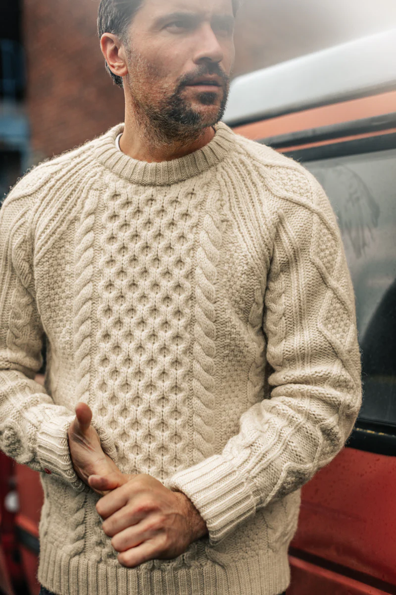 &SONS Clyde Knit Jumper Ecru - Image 7