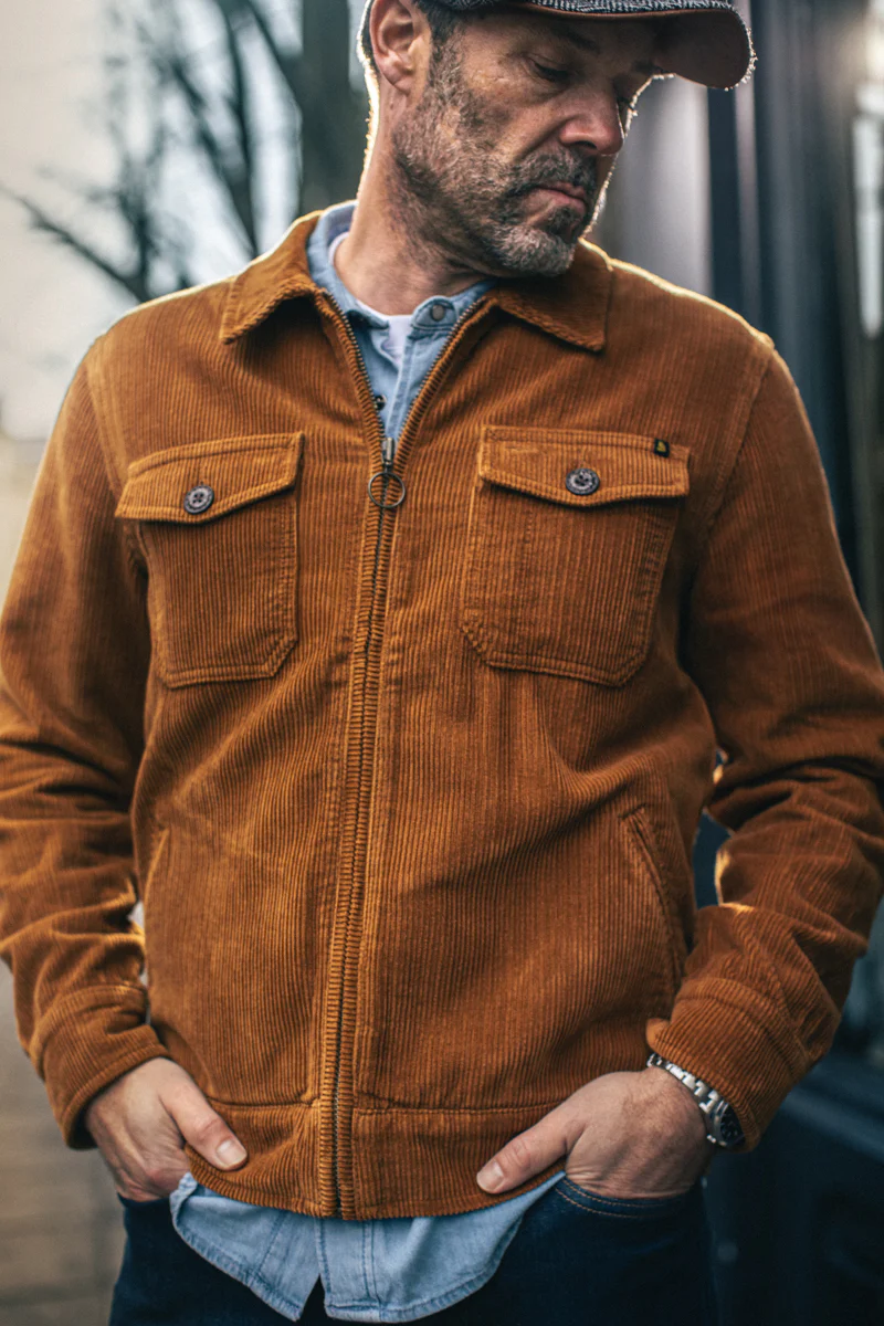 &SONS Cord Cab Coat Tan - Image 4