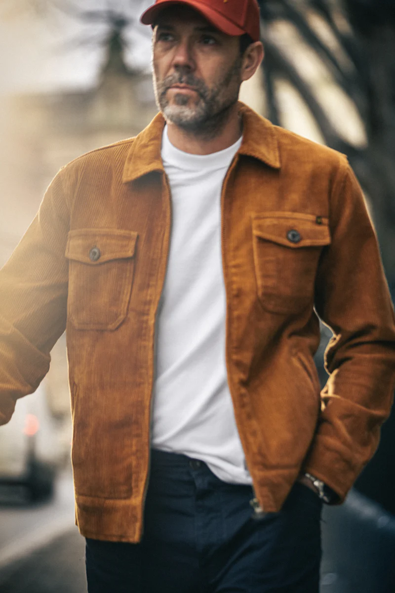 &SONS Cord Cab Coat Tan - Image 6