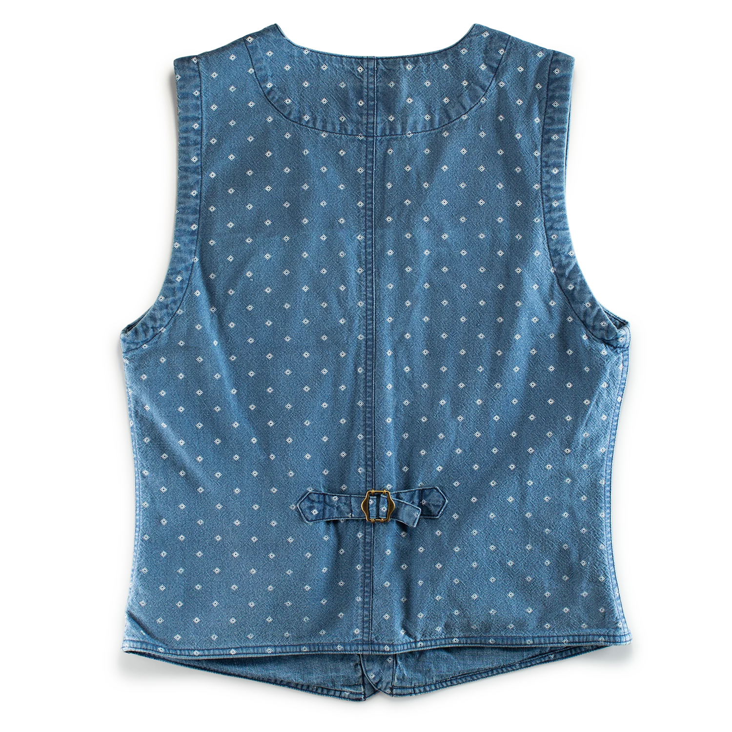 &SONS Drifter Indigo Pattern Waistcoat - Image 9
