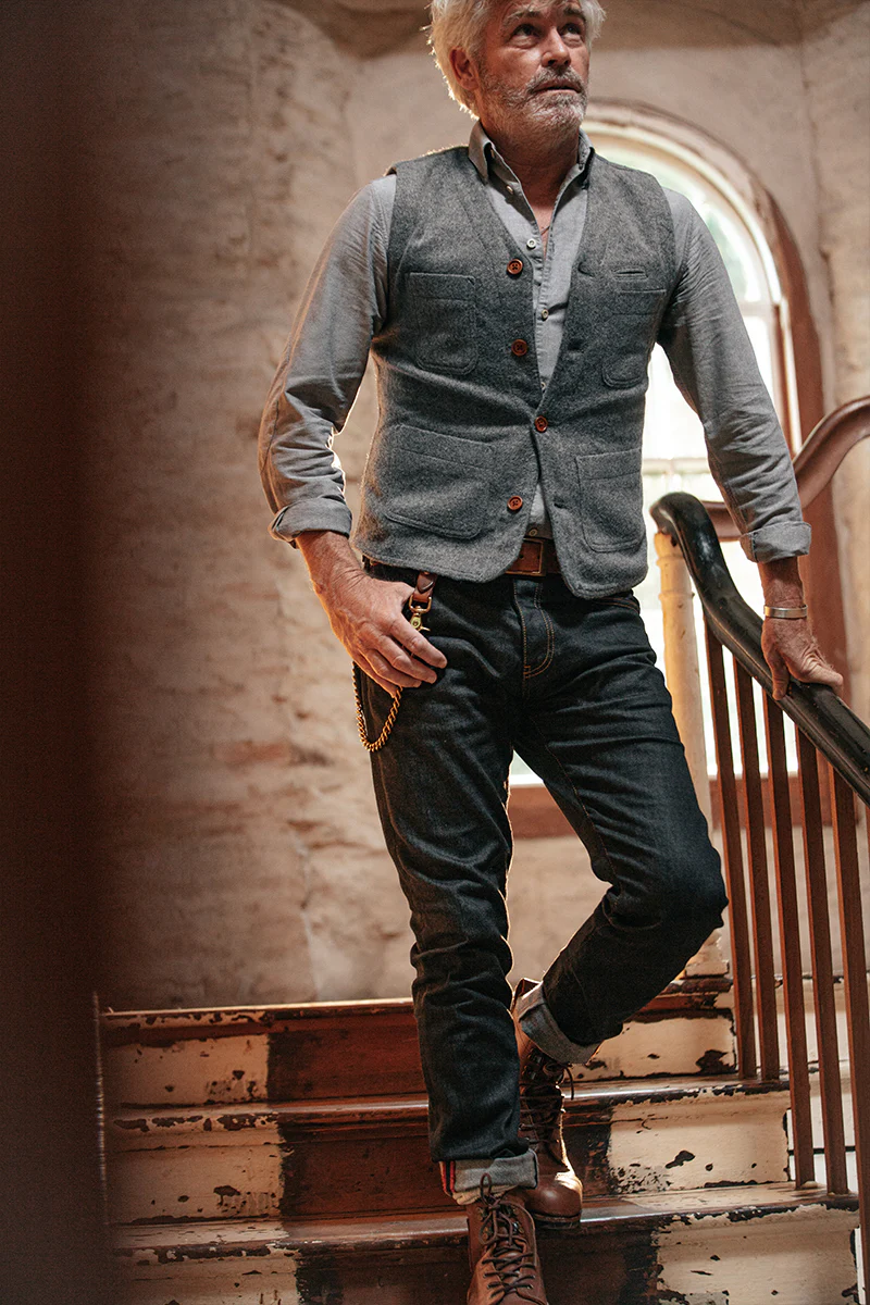 &SONS Drifter Wool Waistcoat Grey - Image 5