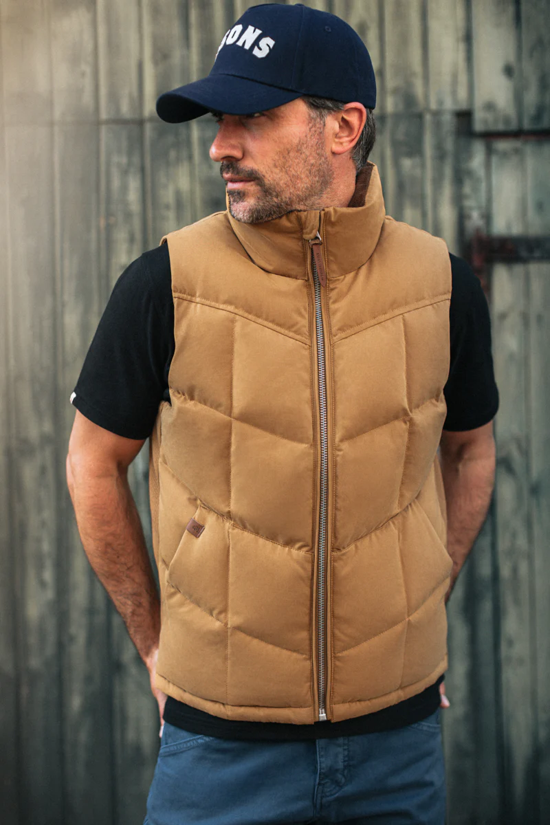&SONS Forest Puffer Gilet Tan - Image 4