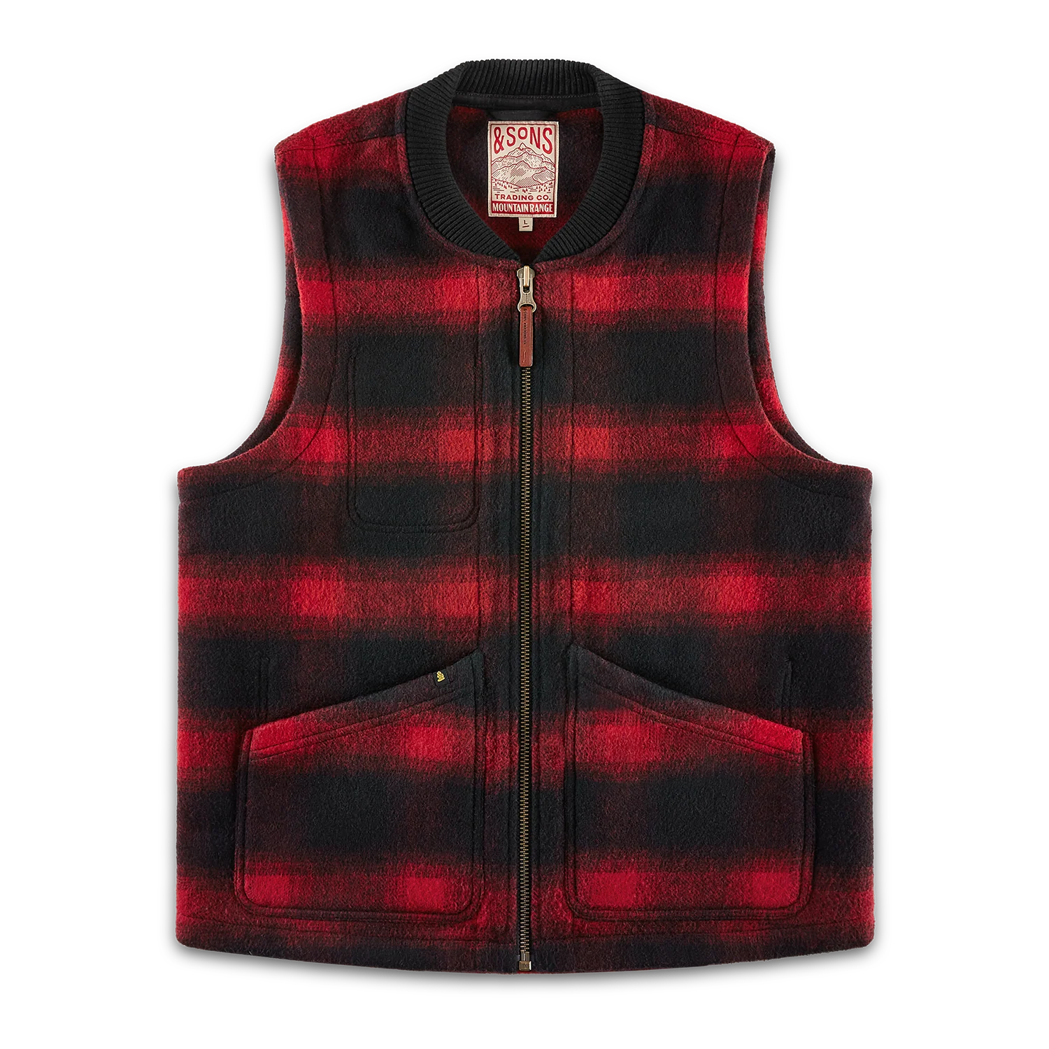 &SONS Kodiak Gilet Red Check - Image 10