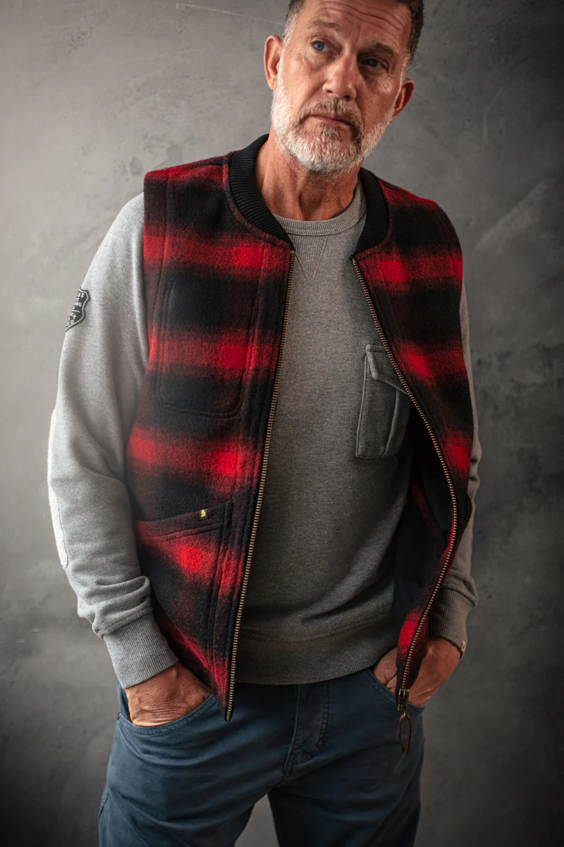 &SONS Kodiak Gilet Red Check - Image 5