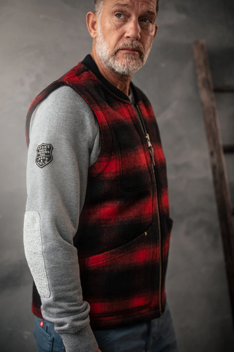 &SONS Kodiak Gilet Red Check - Image 7