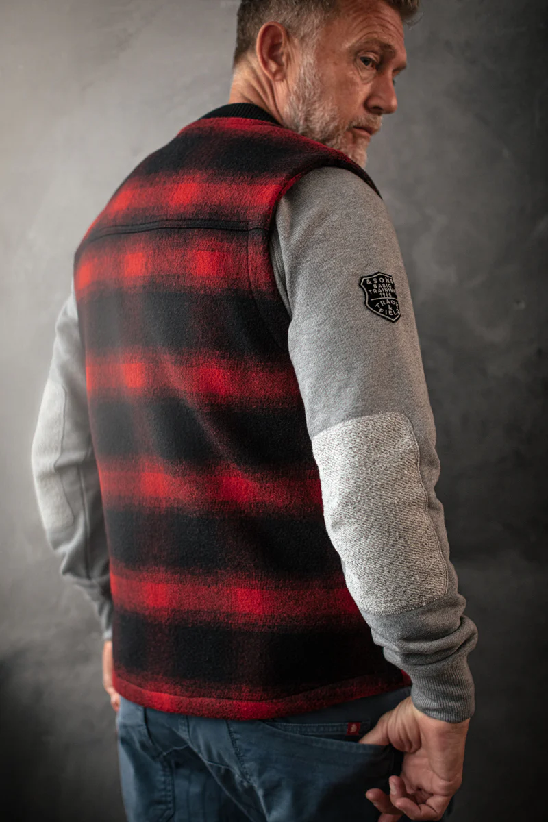 &SONS Kodiak Gilet Red Check - Image 9