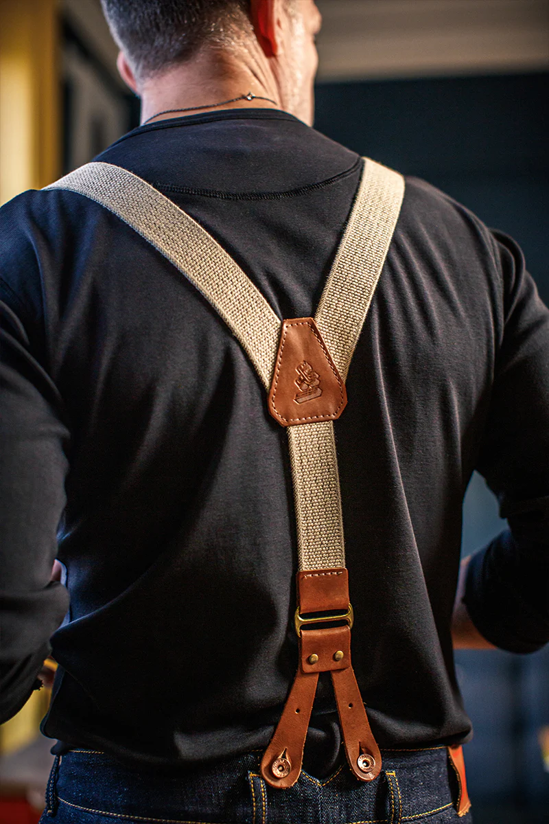 Cream Leather Braces - Image 3