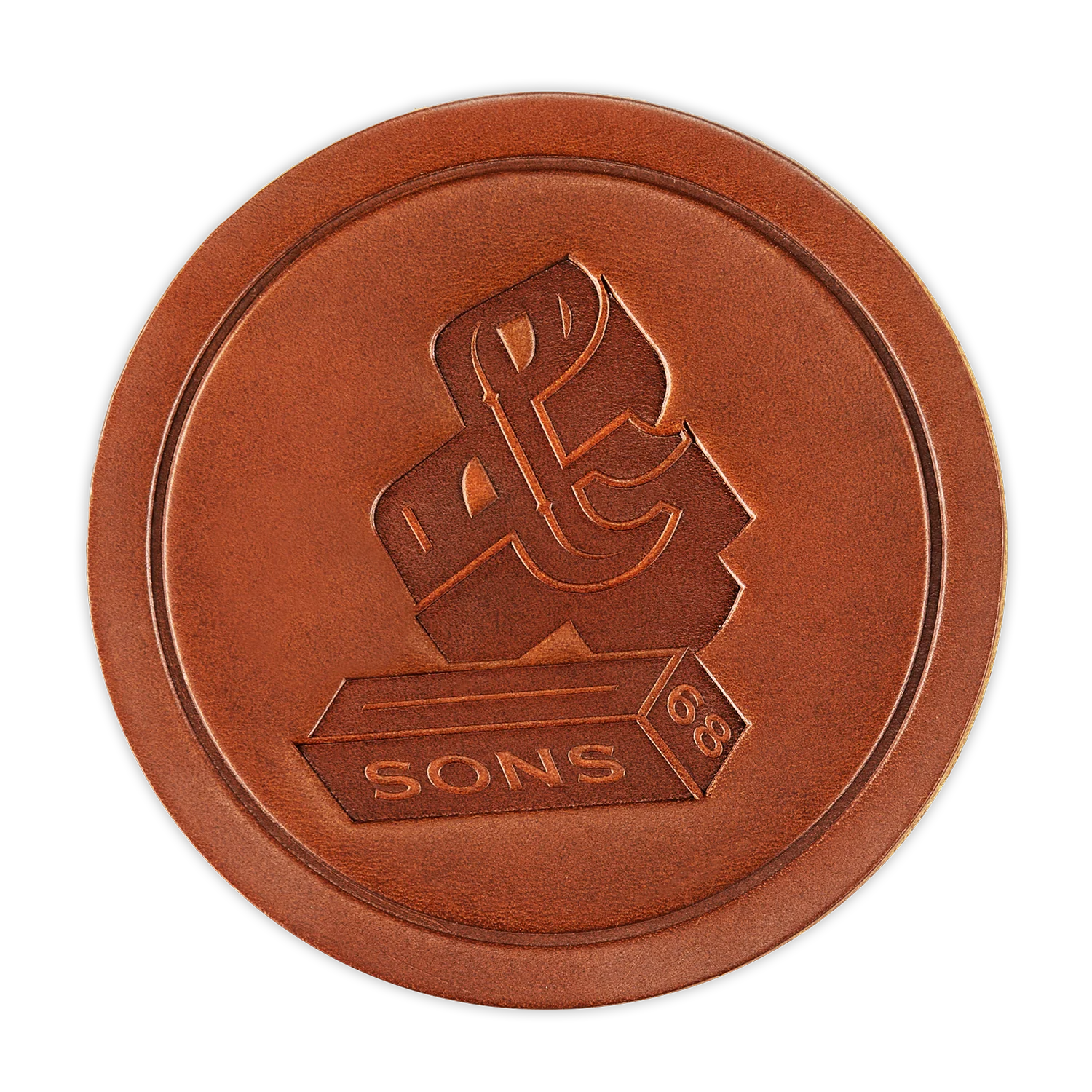 &SONS Leather Coasters Tan - Image 8