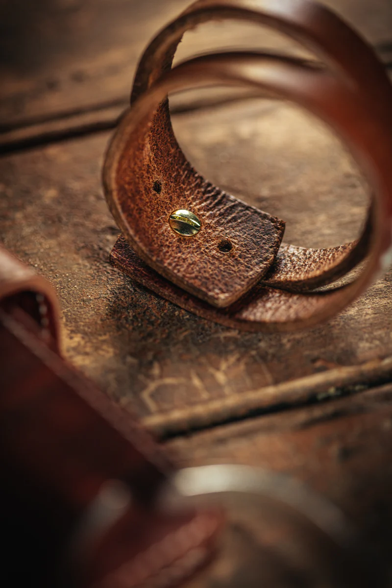 &SONS Leather Double Cuff Bracelet Brown - Image 6