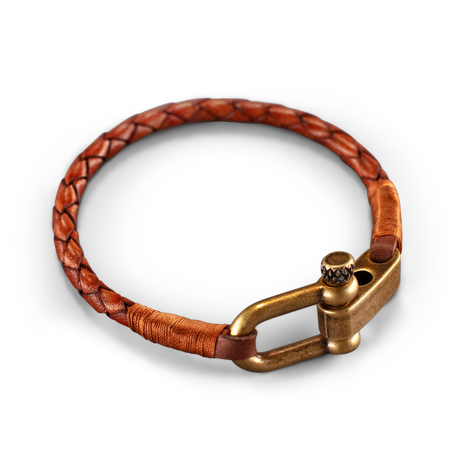 &SONS Leather Twist Braid Bracelet Brown - Image 7