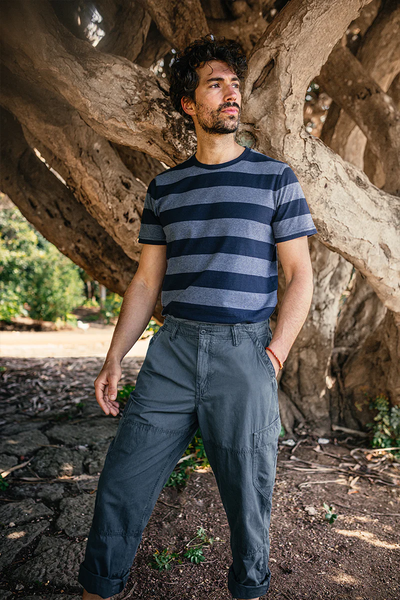 &SONS Papillon T-Shirt Navy Stripe - Image 3